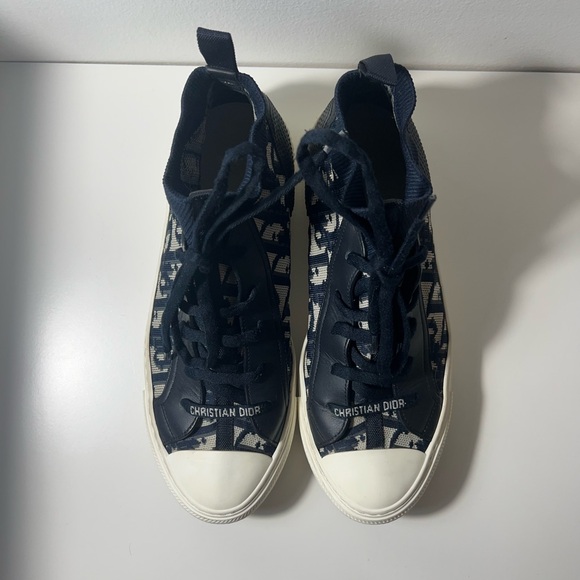 Christian Dior Walk'n'Dior Deep Blue Oblique Technical Mesh High Top Sneakers - Picture 3 of 12